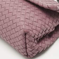 Pre Owned Bottega Veneta Pink Intrecciato Leather Small Olimpia Shoulder Bag