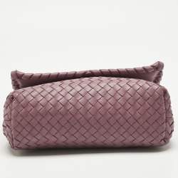Pre Owned Bottega Veneta Pink Intrecciato Leather Small Olimpia Shoulder Bag