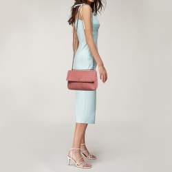 Pre Owned Bottega Veneta Pink Intrecciato Leather Small Olimpia Shoulder Bag