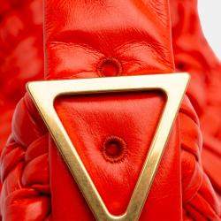 Bottega Veneta Red Foulard Intrecciato Calfskin Banana Hobo