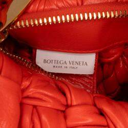 Bottega Veneta Red Foulard Intrecciato Calfskin Banana Hobo