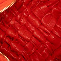 Bottega Veneta Red Foulard Intrecciato Calfskin Banana Hobo