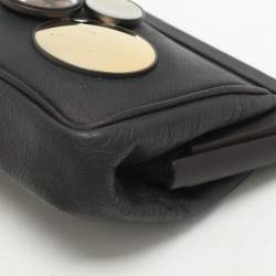 Bottega Veneta Black Leather Embellished Clutch
