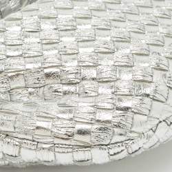 Bottega Veneta Metallic Silver Leather Mini Jodie Hobo