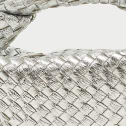 Bottega Veneta Metallic Silver Leather Mini Jodie Hobo