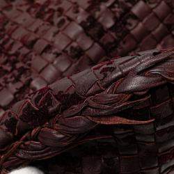 Bottega Veneta Red Medium Nappa Velours Intrecciato Fuzzy Veneta Hobo