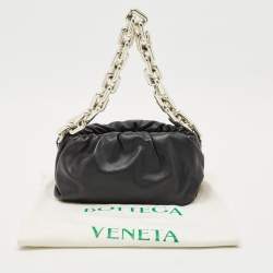Pre Owned Bottega Veneta Black Leather The Chain Pouch Bag