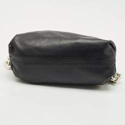 Pre Owned Bottega Veneta Black Leather The Chain Pouch Bag
