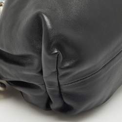 Pre Owned Bottega Veneta Black Leather The Chain Pouch Bag