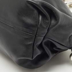 Pre Owned Bottega Veneta Black Leather The Chain Pouch Bag