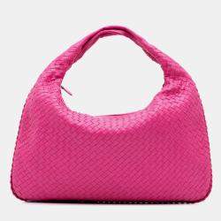 Bottega Veneta Pink Medium Nappa Intrecciato Veneta Hobo