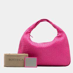 Bottega Veneta Pink Medium Nappa Intrecciato Veneta Hobo