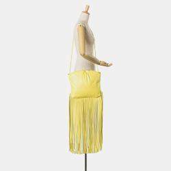 Bottega Veneta Yellow Lambskin The Fringe Pouch