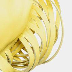 Bottega Veneta Yellow Lambskin The Fringe Pouch