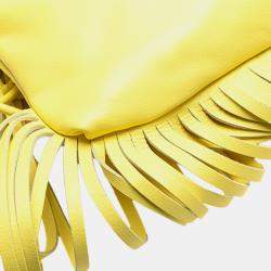 Bottega Veneta Yellow Lambskin The Fringe Pouch