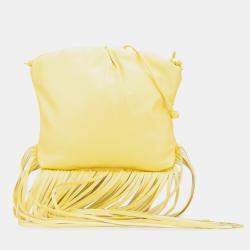 Bottega Veneta Yellow Lambskin The Fringe Pouch