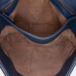 Bottega Veneta Navy Blue Medium Nappa Intrecciato Olimpia Shoulder Bag