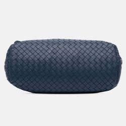 Bottega Veneta Navy Blue Medium Nappa Intrecciato Olimpia Shoulder Bag