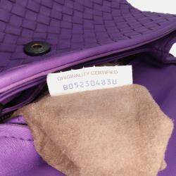 Pre Owned Bottega Veneta Purple Small Nappa Intrecciato Olimpia Shoulder Bag