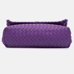 Pre Owned Bottega Veneta Purple Small Nappa Intrecciato Olimpia Shoulder Bag