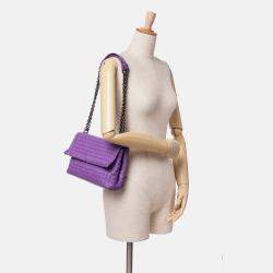 Pre Owned Bottega Veneta Purple Small Nappa Intrecciato Olimpia Shoulder Bag