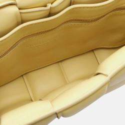 Bottega Veneta Yellow Nappa Intrecciato Padded Chain Cassette Satchel