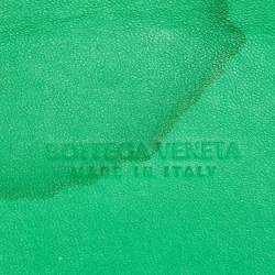 مملوكة مسبقًا Bottega Veneta Dark Green Intreccio Leather Small Arco Tote