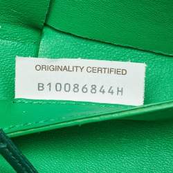 مملوكة مسبقًا Bottega Veneta Dark Green Intreccio Leather Small Arco Tote