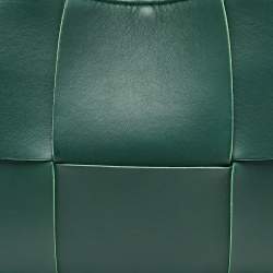 مملوكة مسبقًا Bottega Veneta Dark Green Intreccio Leather Small Arco Tote