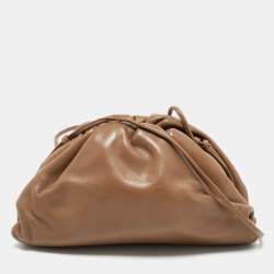 Pre Owned Bottega Veneta Brown Leather Mini The Pouch Bag