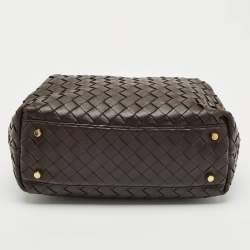 Pre Owned حقيبة بوتيغا  فينيتا باوليتو جلد انتريتشياتو بنية شكولاتة متوسطة الحجم