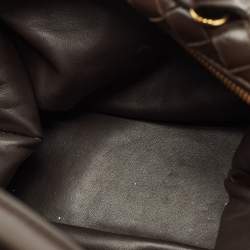 Pre Owned حقيبة بوتيغا فينيتا باوليتو جلد انتريتشياتو بنية شكولاتة متوسطة الحجم