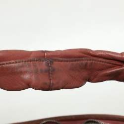 Pre Owned حقيبة هوبو بوتيغا فينيتا إنتريتشياتو جلد أحمر آجري مدرجة