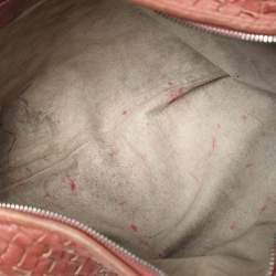 Pre Owned حقيبة هوبو بوتيغا فينيتا إنتريتشياتو جلد أحمر آجري مدرجة