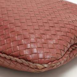 Pre Owned حقيبة هوبو بوتيغا فينيتا إنتريتشياتو جلد أحمر آجري مدرجة