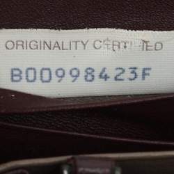 Pre Owned Bottega Veneta Burgundy Intrecciato Leather Zip Around Continental Wallet