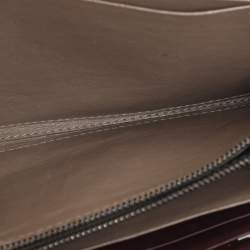 Pre Owned Bottega Veneta Burgundy Intrecciato Leather Zip Around Continental Wallet