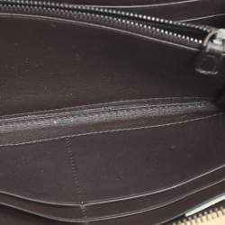 Pre Owned Bottega Veneta Lemon Washed Intrecciato Karung Leather Zip Around Wallet