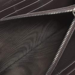 Pre Owned Bottega Veneta Lemon Washed Intrecciato Karung Leather Zip Around Wallet