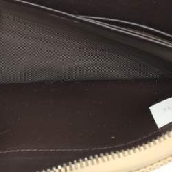 Pre Owned Bottega Veneta Lemon Washed Intrecciato Karung Leather Zip Around Wallet