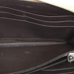 Pre Owned Bottega Veneta Lemon Washed Intrecciato Karung Leather Zip Around Wallet