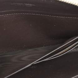 Pre Owned Bottega Veneta Lemon Washed Intrecciato Karung Leather Zip Around Wallet