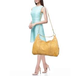 Pre Owned Bottega Veneta Tan Ostrich Oversized Hobo