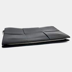 Pre Owned Bottega Veneta Green Leather Document Case