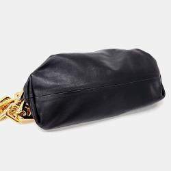 Pre Owned Bottega Veneta Black Leather Chain Shoulder Bag