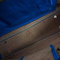 Pre Owned Bottega Veneta Blue Leather Arco Small