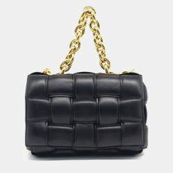Bottega Veneta Black Leather padded chain cassette bag