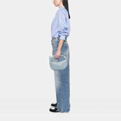Pre Owned Bottega Veneta Blue Mini Nappa Intrecciato Jodie