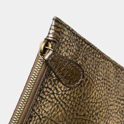 Pre Owned Bottega Veneta Gold Medium Lambskin Intreccio Cabat Tote