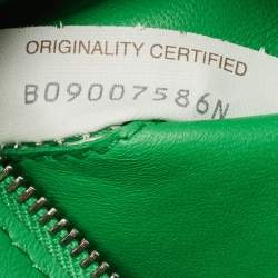 Pre Owned Bottega Veneta Green Intreccio Leather Cassette Shoulder Bag